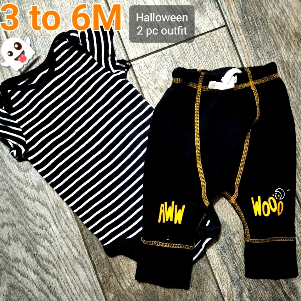 3-6m Halloween Outfit Pant/Onesie Boy or Girl